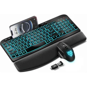Ergonomic Keyboard Leather Wrist Rest Holder Rechargeable