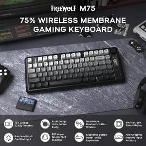 ATTACK SHARK Wireless Gaming Keyboard Bluetooth Backlit